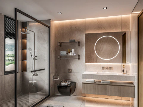 Bathroom full scene 7 3D Model