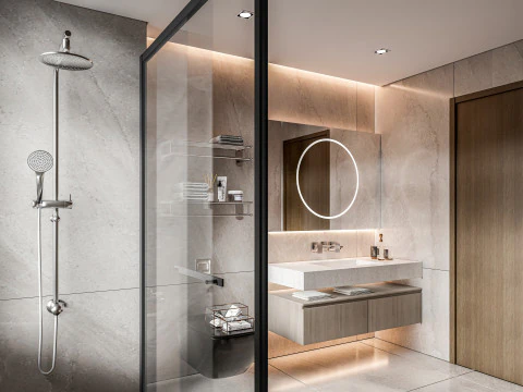 Bathroom full scene 7 3D Model
