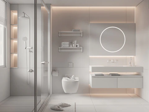 Bathroom full scene 7 3D Model