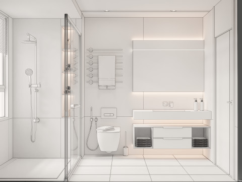 Bathroom full scene 8 3D मॉडल