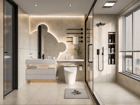 Bathroom full scene 9 3D 모델