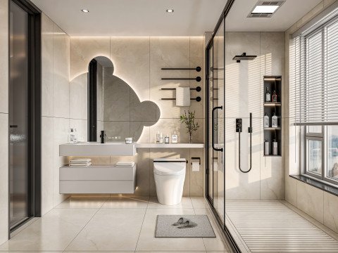 Bathroom full scene 9 3D 모델