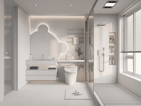 Bathroom full scene 9 3D 모델
