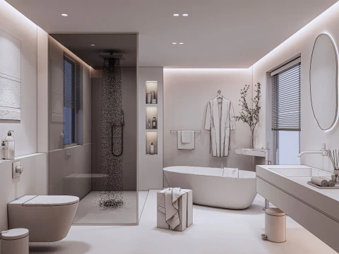 Bathroom full scene 11 3D Model