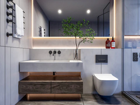 Bathroom full scene 12 3D Model