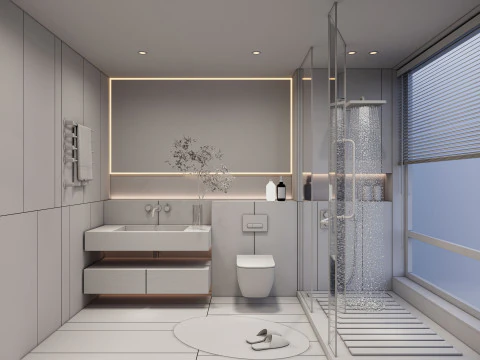 Bathroom full scene 12 3D Model