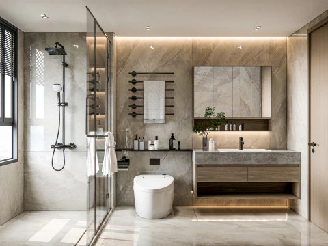 Bathroom full scene 15 3D Model