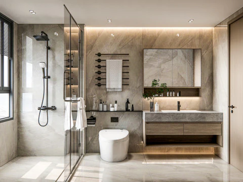Bathroom full scene 15 3D Model
