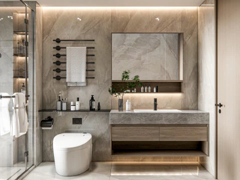 Bathroom full scene 15 3D Model