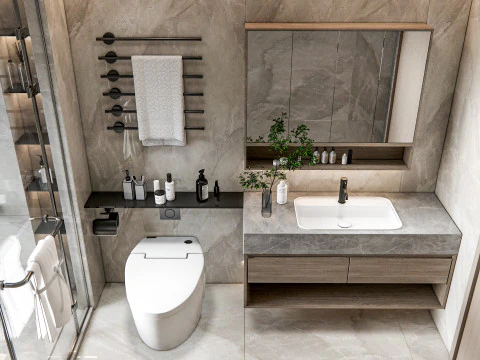 Bathroom full scene 15 3D Model