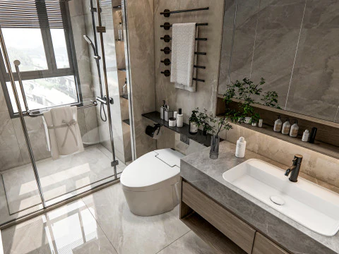Bathroom full scene 15 3D Model