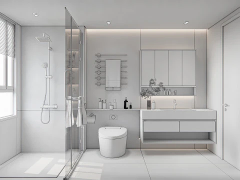 Bathroom full scene 15 3D Model