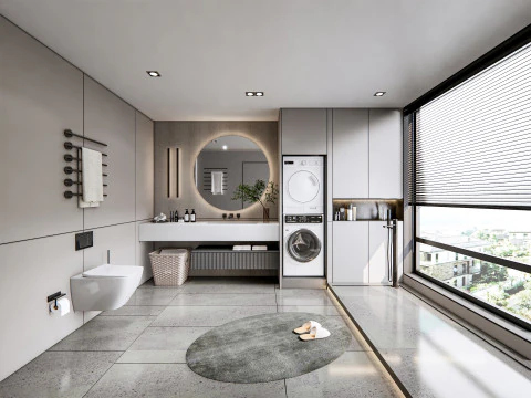 Bathroom full scene 16 3D Model