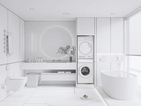 Bathroom full scene 16 3D Model