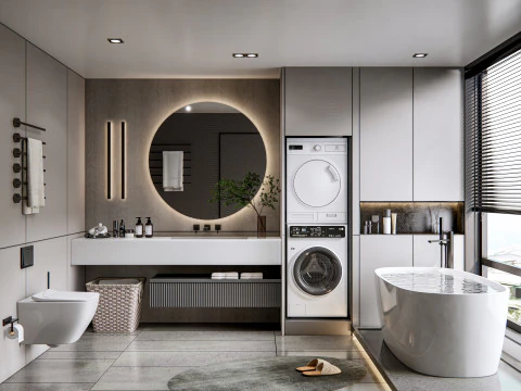 Bathroom full scene 16 3D Model