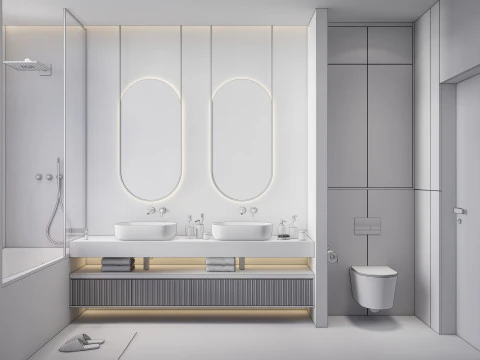 Bathroom full scene 17 3D Model