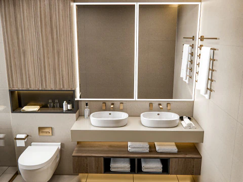 Bathroom full scene 20 3D Model