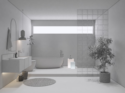 Bathroom full scene 21 3D Модель