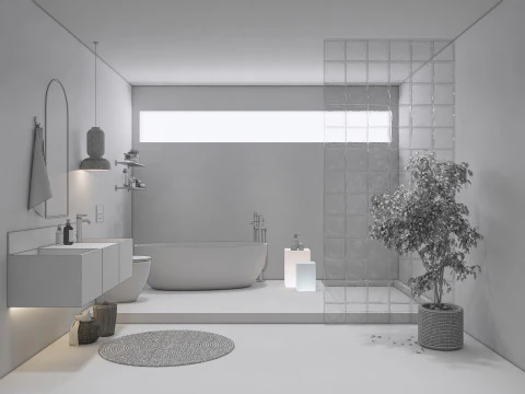 Bathroom full scene 21 3D Model