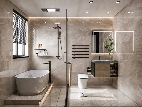 Bathroom full scene 23 3D Model