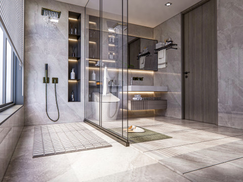 Bathroom full scene 30 3D Model
