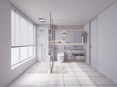 Bathroom full scene 30 3D Model