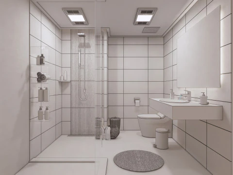 Bathroom full scene 55 3D Model