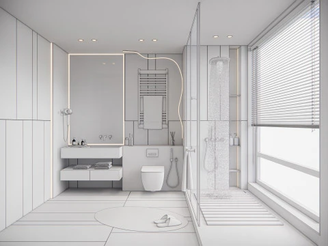 Bathroom full scene 57 3D Model