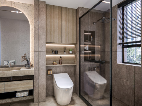 Bathroom full scene 80 Modèle 3D