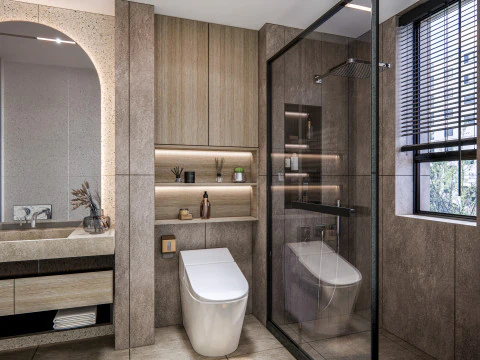 Bathroom full scene 80 3D Model