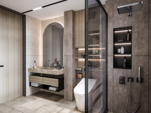 Bathroom full scene 80 Modèle 3D