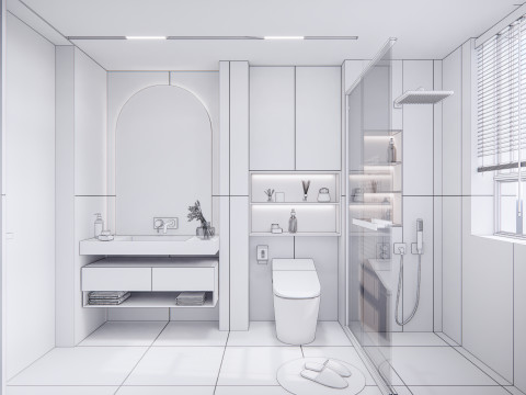 Bathroom full scene 80 Modèle 3D