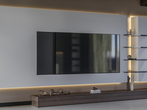 TV wall 2 3Dモデル