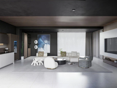 TV wall 2 3D Model