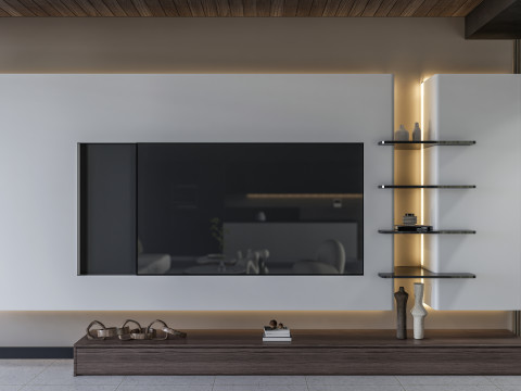 TV wall 2 3Dモデル
