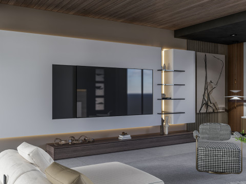 TV wall 2 3Dモデル