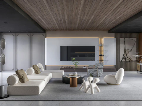 TV wall 2 3D Model