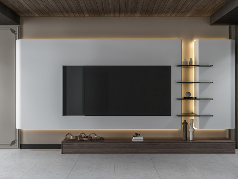 TV wall 2 3Dモデル