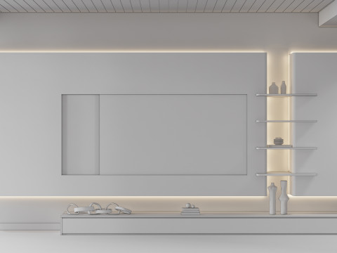 TV wall 2 3Dモデル