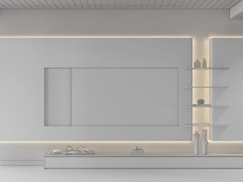 TV wall 2 3D Model