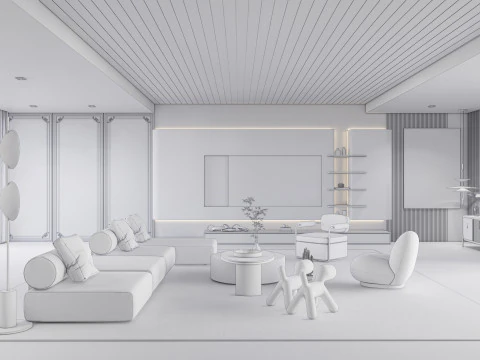 TV wall 2 3D Model