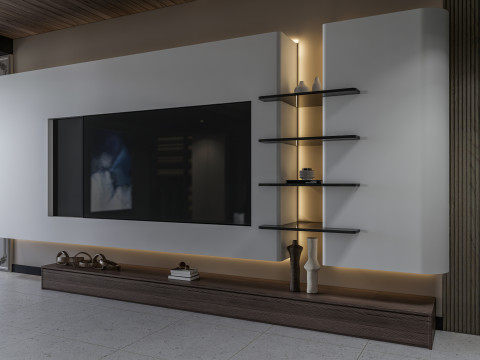 TV wall 2 3Dモデル