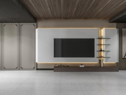 TV wall 2 3Dモデル