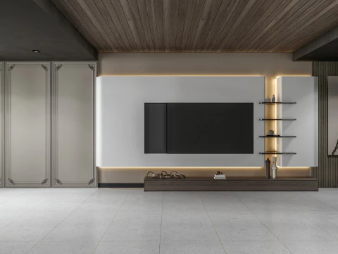 TV wall 2 3D Model