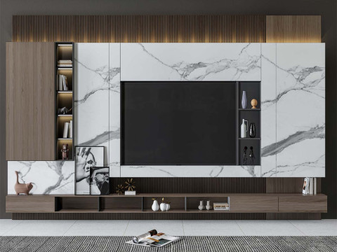 TV wall 16 Model 3D
