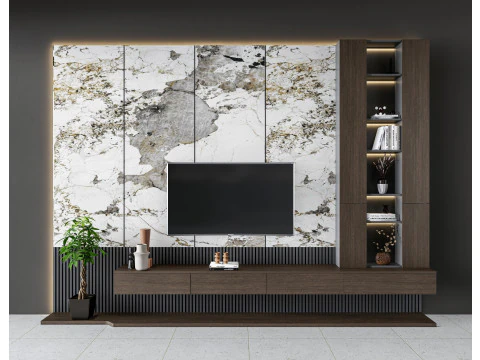 Ściana telewizyjna 17 Model 3D