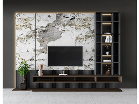 Ściana telewizyjna 17 Model 3D