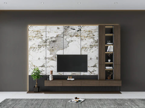 Ściana telewizyjna 17 Model 3D