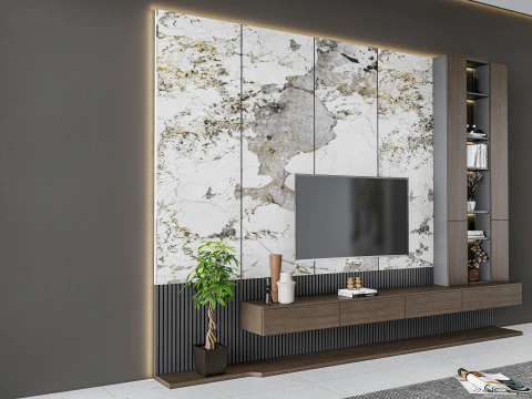 Ściana telewizyjna 17 Model 3D