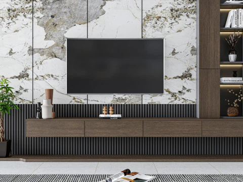 Ściana telewizyjna 17 Model 3D